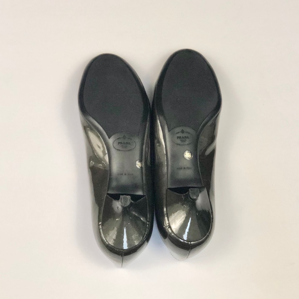Prada | Patent Leather Kitten Heel Loafers 6.5 - Picture 7 of 8